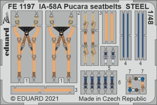 Eduard - IA-58A Pucara seatbelts STEEL for KINETIC