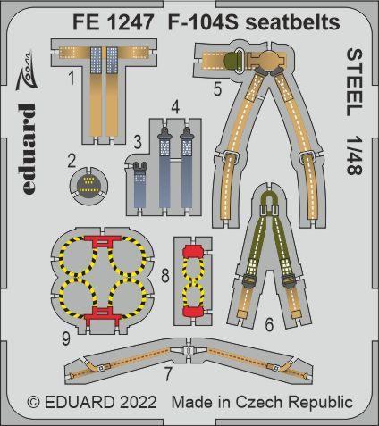 Eduard - F-104S Seatbelts Steel For Kinetic