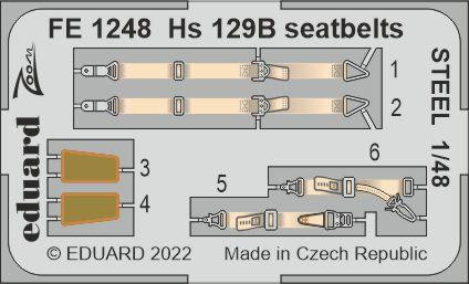 Eduard - Hs 129B Seatbelts Steel For Hobby 2000/Hasegawa