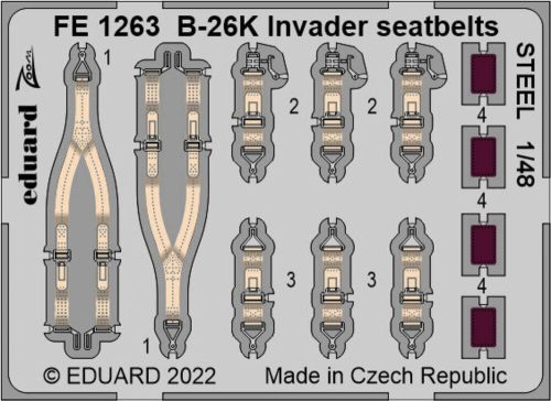 Eduard - B-26K Invader seatbelts STEEL for ICM