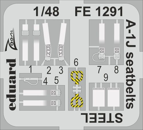 Eduard - A-1J seatbelts STEEL