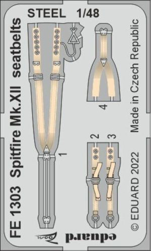 Eduard - Spitfire Mk.XII seatbelts STEEL for AIRFIX