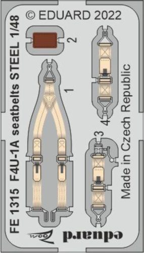 Eduard - F4U-1A seatbelts STEEL for HOBBY BOSS