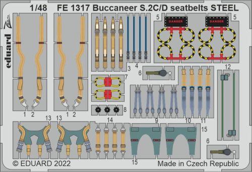 Eduard - Buccaneer S.2C/D seatbelts STEEL for AIRFIX