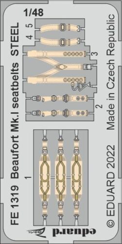 Eduard - Beaufort Mk.I seatbelts STEEL for ICM