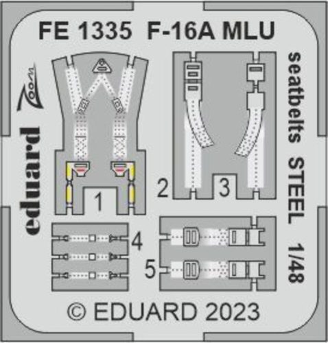 Eduard - F-16A MLU seatbelts STEEL 1/48 KINETIC