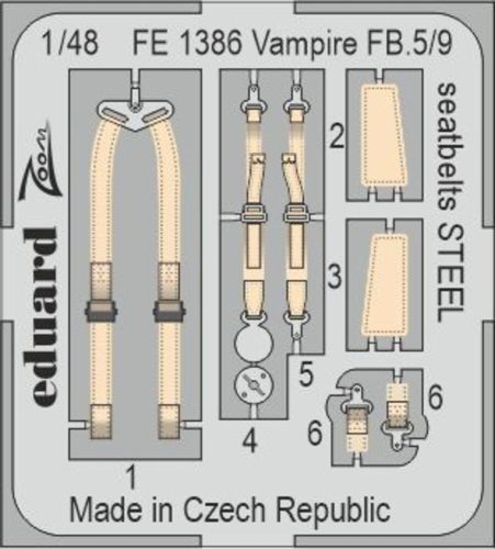 Eduard - Vampire FB.5/9 seatbelts STEEL 1/48 AIRFIX