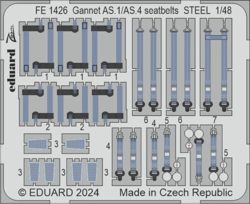 Eduard - Gannet AS.1/AS.4 seatbelts STEEL 1/48 AIRFIX