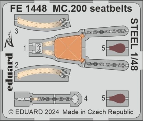 Eduard - MC.200 seatbelts STEEL  ITALERI