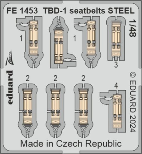 Eduard - TBD-1 seatbelts STEEL  HOBBY BOSS