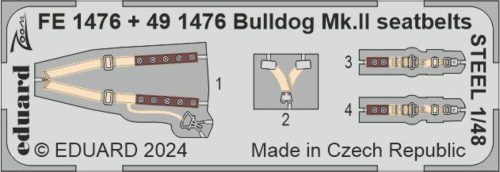 Eduard - Bulldog Mk.II seatbelts STEEL