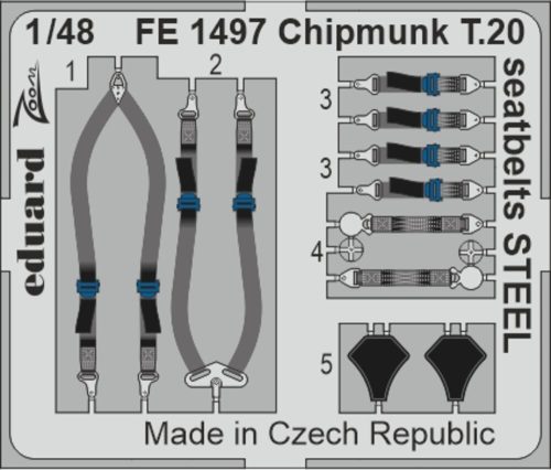 Eduard - Chipmunk T.20 seatbelts STEEL   AIRFIX