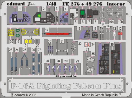 Eduard - F-16A Plus Fighting Falcon interior