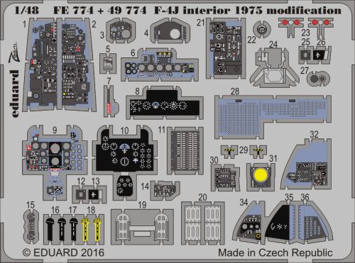 Eduard - F-4J interior 1975 modification f.Academ