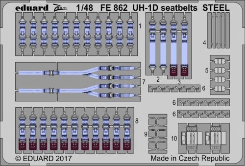 Eduard - UH-1D seatbelts STEEL for Kitty Hawk