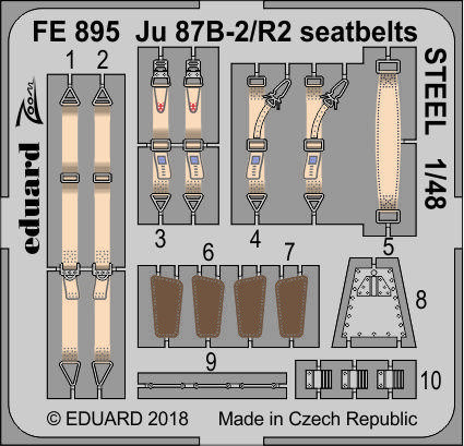 Eduard - Ju 87B-2/R2 seatbelts STEEL for Airfix