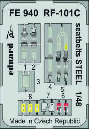 Eduard - RF-101C seatbelts STEEL for Kitty Hawk