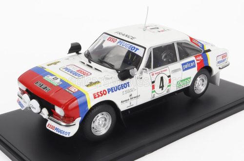 Edicola - PEUGEOT 504 TEAM ESSO (night version) N 4 WINNER RALLY SAFARI 1978 JEAN PIERRE NICOLAS - JEAN CLAUDE LEFEBVRE WHITE RED BLUE