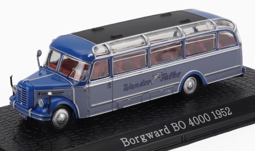 Edicola - BORGWARD BO 4000 AUTOBUS WANDER FALKE 1952 - DAMAGE DISPLAY BOX 2 TONE BLUE