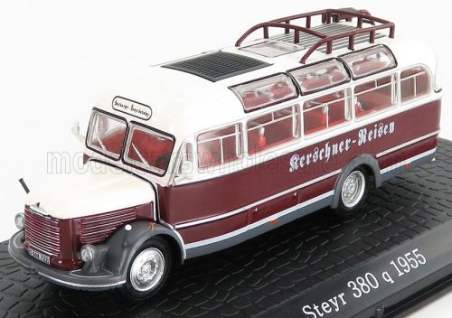 Edicola - STEYR 380q AUTOBUS 1955 - DAMAGE DISPLAY BOX BORDEAUX WHITE