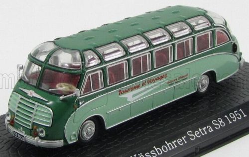 Edicola - SETRA KASSBOHRER S8 AUTOBUS TOURISME ET VOYAGES 1951 - DAMAGE DISPLAY BOX 2 TONE GREEN