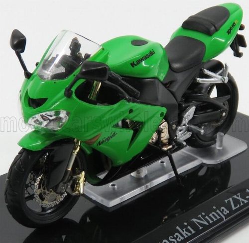 Edicola - KAWASAKI NINJA ZX-10R - DAMAGE DISPLAY BOX GREEN BLACK