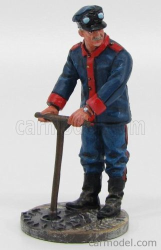 Edicola-Figures - Vigili Del Fuoco Vigile Del Fuoco Spagnolo Barcellona Con Chiave Apri Tombino 1923 - Spanish Fireman Blue Red