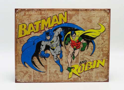 Edicola - Accessories Metal Plate - Batman And Robin Brown Blue Yellow