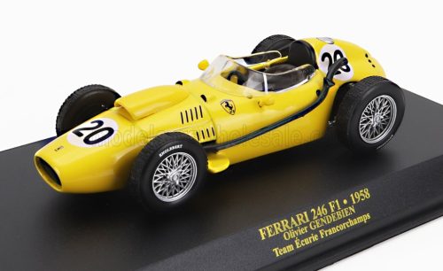 Edicola - FERRARI F1  DINO 246 TEAM FRANCORCHAMPS N 20 SEASON 1958 OLIVIER GENDEBIEN YELLOW