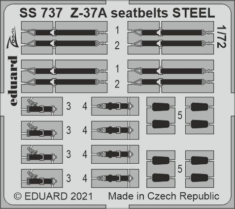 Eduard - Z-37A seatbelts STEEL for EDUARD