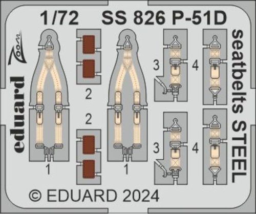 Eduard - P-51D seatbelts STEEL