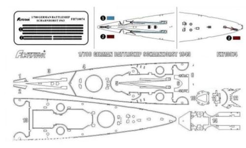 Flyhawk - German Battleship Scharnhorst 1943 Wooden Deck