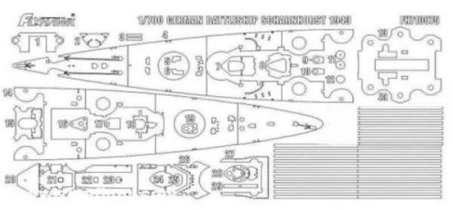 Flyhawk - German Battleship Scharnhorst 1943 Painting Mask