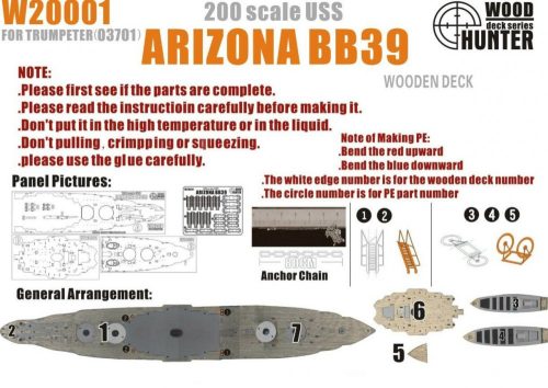 Flyhawk - Battleship USS Arizona BB39 Wood Deck