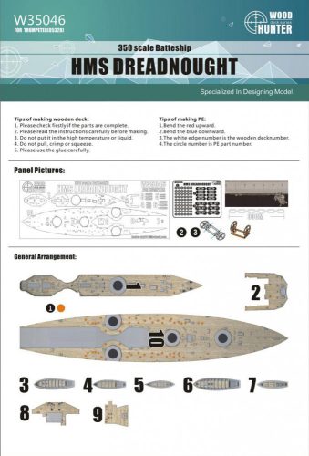 Flyhawk - Battleship HMS Dreadnought Wood Deck