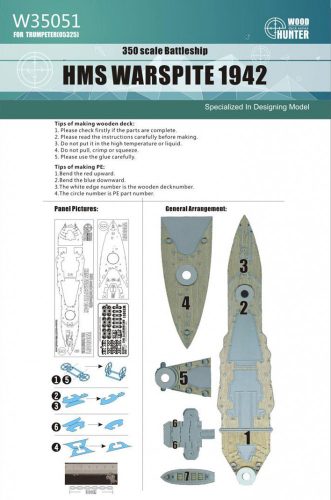 Flyhawk - Battleship HMS Warspite 1942 Wood Deck