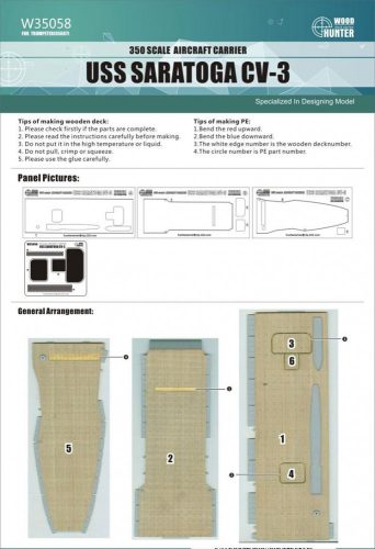 Flyhawk - Aircraft Carrier USS Saratoga CV-3 Wood Deck