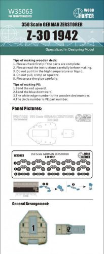 Flyhawk - German Zerstorer Z-30 1942 Wood Deck
