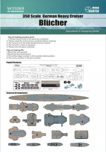 Flyhawk - German Heavy Cruiser Blücher Wood Deck