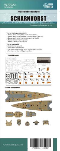 Flyhawk - WWII German Battlecruiser Scharnhorst Wood Deck