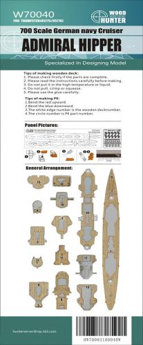 Flyhawk - WWII German Heavy Cruiser Admiral Hipper Wood Deck