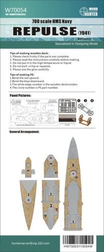 Flyhawk - WWII Battlecruiser HMS Repulse 1941 Wood Deck