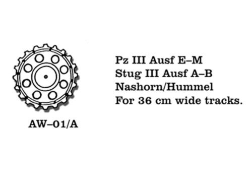 Friulmodel - Pz III (E-M) / Stug III (A-B) Nashorn 36 cm breit