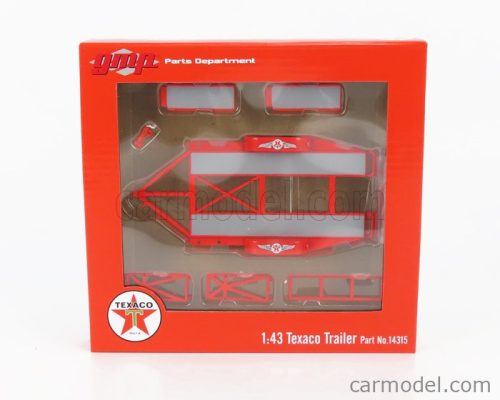 Gmp - Accessories Carrello Trasporto Auto 2-Assi - Car Transporter Trailer Texaco Red Silver