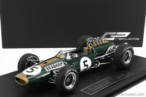 Gp-Replicas - Brabham F1 Bt19 N 5 Winner British Gp Jack Brabham 1966 World Champion - Con Vetrina - With Showcase Green Gold