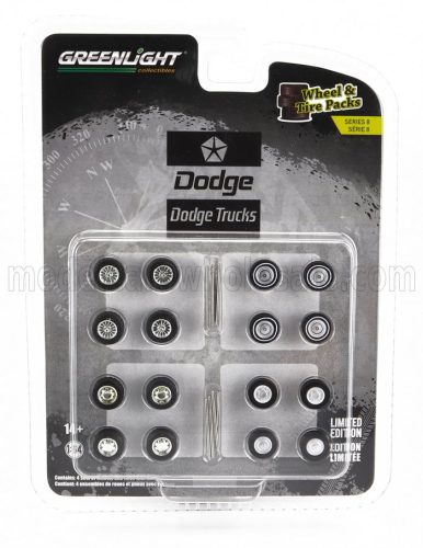 Greenlight - ACCESSORIES SET 16X WHEELS AND RIMS DODGE BLACK SILVER