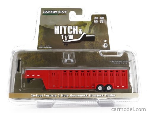 Greenlight - Trailer Rimorchio 26 Foot Livestock 2-Assi 2000 Red