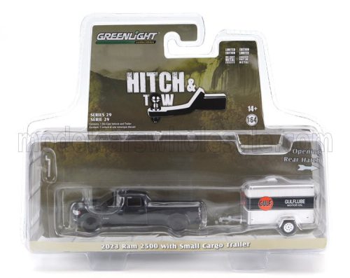 Greenlight - DODGE RAM 2500 PICK-UP UPS 2023 WITH TRAILER BLACK WHITE