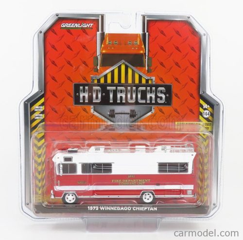 Greenlight - Winnebago Chieftan Camper Fire Engine Department Command Unit 1973 White Red