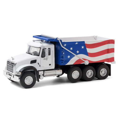 GREENLIGHT - S.D. Trucks Series 11 - 2019 Mack Granite Dump Truck - Red, White and Blue Solid Pack